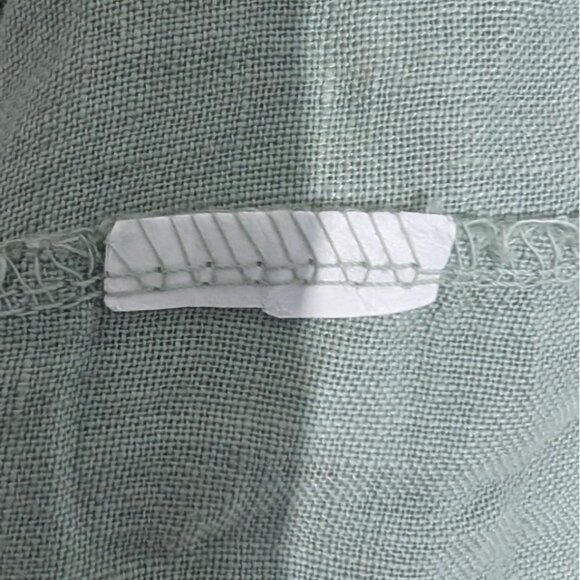 Lungo Larno Crochet Linen Dress Womens Size Small Green Italian Sleeveless Shift - Picture 6 of 13